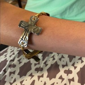 Statement Wire Cross bracelet